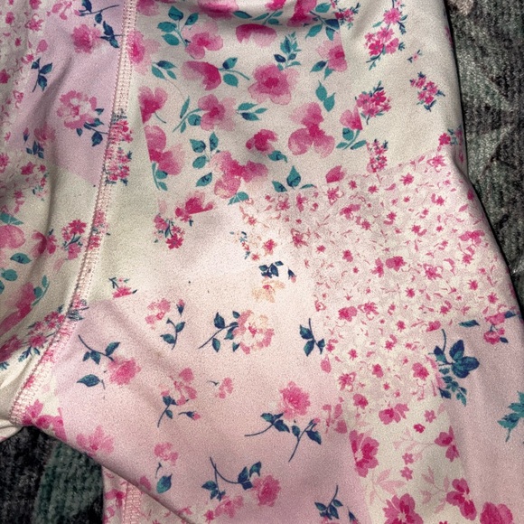 Floral Pink and White Biker Shorts - Picture 4 of 4